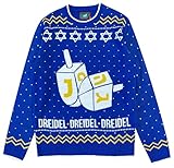 Tstars Dreidel Ugly Hanukkah Sweater for Men Women Christmas Jewish Holiday Chanukah Unisex Sweaters X-Small Multicolor