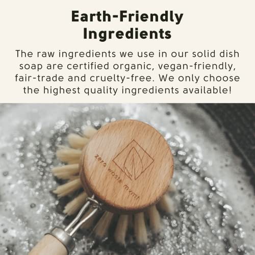 Image of Dish Washing Bundle Kit | Eco-Friendly Solid Dish Soap, Cedar Soap Tray, Bamboo Pot Brush | Organic & Vegan Ingredients, Non-Tox Dish Soap | 3pc. Set
