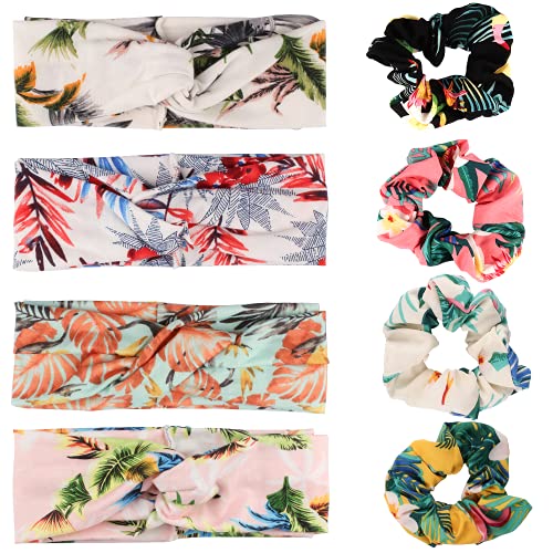 Boho Headbands for Women, Wide Headbands for Women, Turban Head bands for Women Non Slip Twist Hair Bands, Fashion Headbands with Floral Bandeau, Women's Yoga Running Headbands
