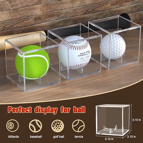 Image of Acrylic Baseball Display Case, Clear Memorabilia Showcase for Display, Baseball Holders for Balls, Clear Display Cube Baseball Memorabilia Showcase Autographed Ball Protector