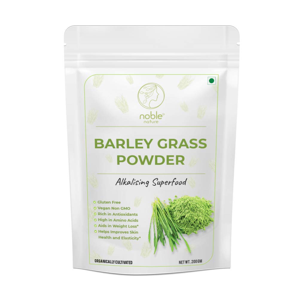 Noble Nature Organic Barley grass Powder, 200gm | Vegan, Non-GMO, Gluten-Free |Rich in Fiber, Chlorophyll, Fatty Acids & Minerals | Immunity Booster & Support | Superfood