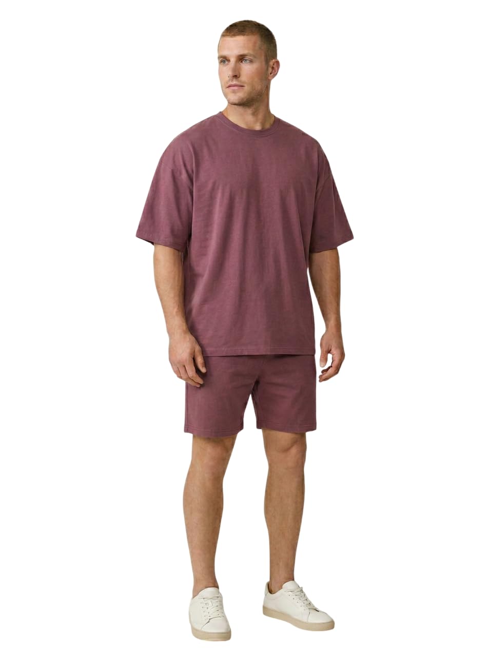 Kvetoo Summer Cotton Coord Set For Men Oversize Tshirt With Shorts Set