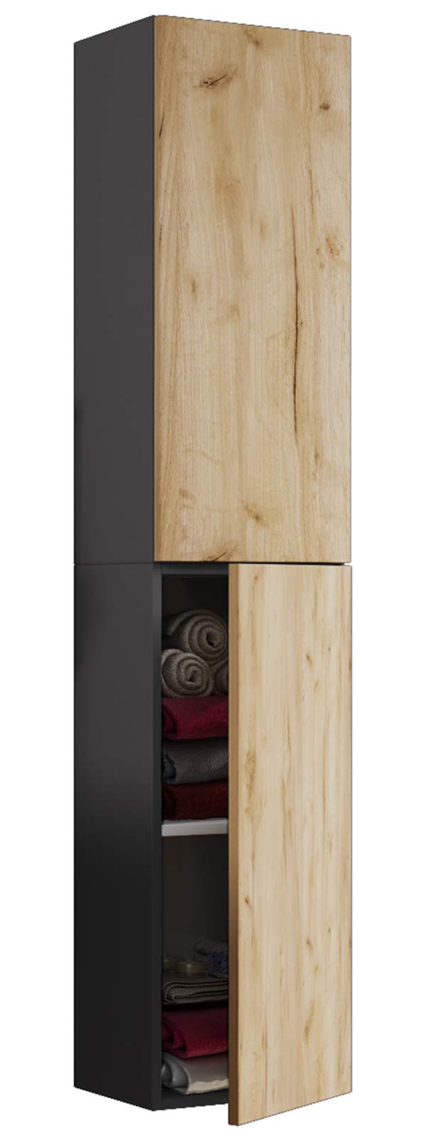 VCM Wood Bathroom Furniture Wall Shelf Bathroom Bathroom Cabinet Tall Cabinet Lendas Wood Bathroom Furniture Wall Shelf Bathroom Bathroom Cabinet Tall Cabinet Lendas Anthracite/honey oak