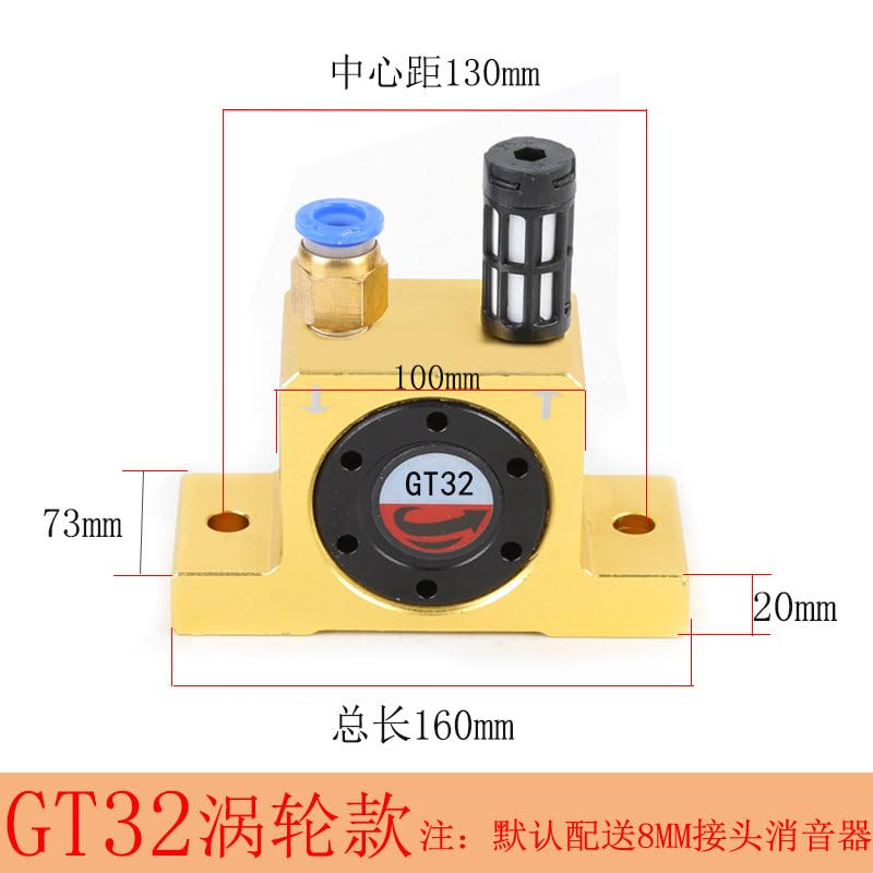 Gt10/25/2016 air Piston Pneumatic Vibrator Oscillation Turbine Vibrator Cylinder air Hammer Stainless Steel(GT32 Turbine Driven Type)