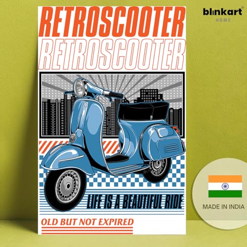 Image of BLINKART Vespa SprintCar Posters Sticker Gift Items for Boys Room Wall Decor || Comes with Double-Sided Tape|| Decoration Bedroom Living Room Office Studio Decor | 12x18 In (A3) - CAR-314