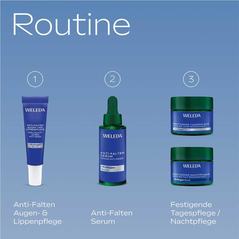 Weleda Crema Viso Giorno Contouring Genziana Blu, Riduce le Rughe Profonde, Rassoda il Collo e la Pelle Tendente al Cedimento, 40 ml