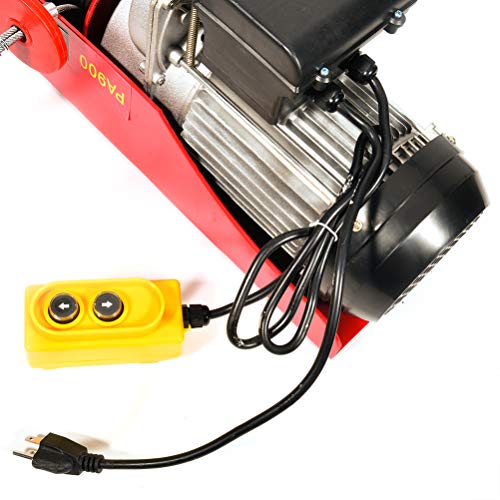 Electric for M-ini Hoist, TUPARTS 2000LBS Overhead Winch Crane Powered Wire Hoist w/Remote Control for Garage Auto Shop (1600W) - Thumbnail 6