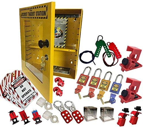 KRM Loto - OSHA Electrical Lockout TAGOUT Station KIT: Amazon.com ...
