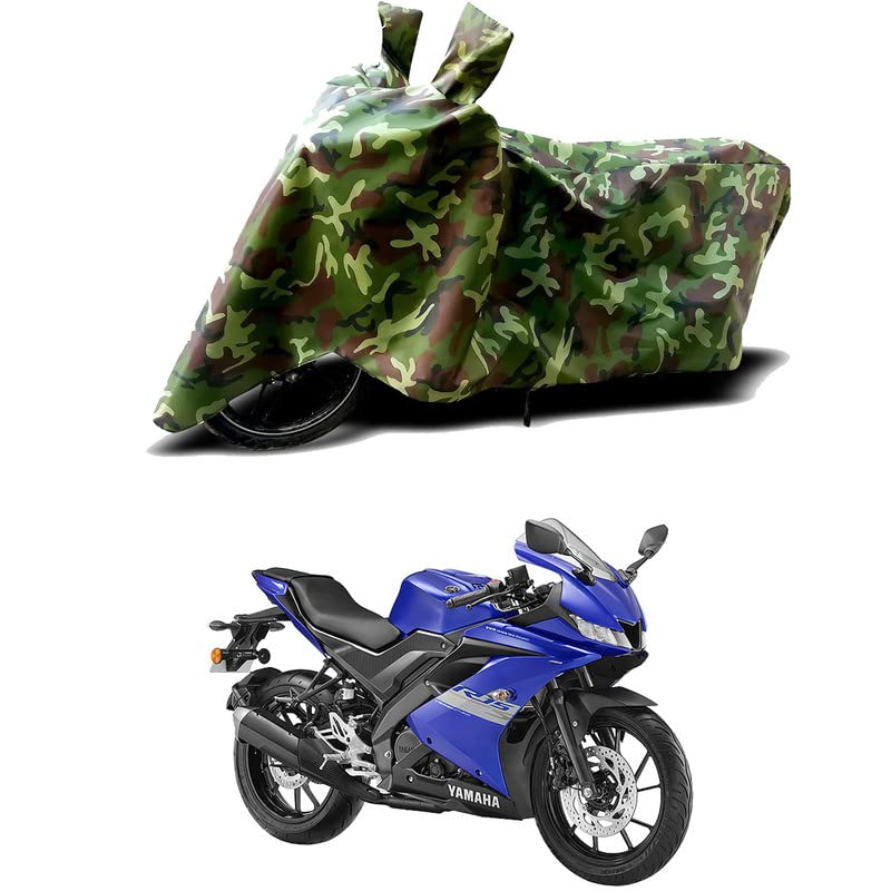 Image of 100% Water Resistant Full Bike Scooty Two Wheeler Body Cover Compatible for Yamaha R15S /UV-Rays /Heat Protection /Birds Dropping /Scratchproof /Dust Proof /Waterproof /All Varients[Green MJ]