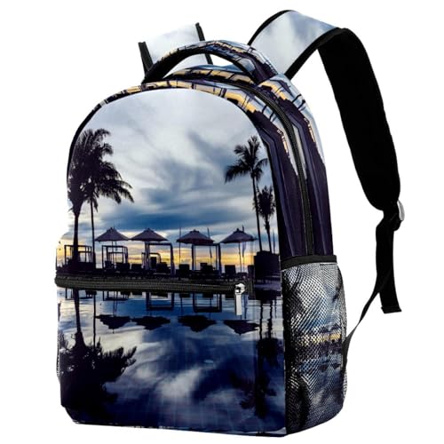 Sac à dos d'école anti-fatigue palmier multicolore 40cm ados