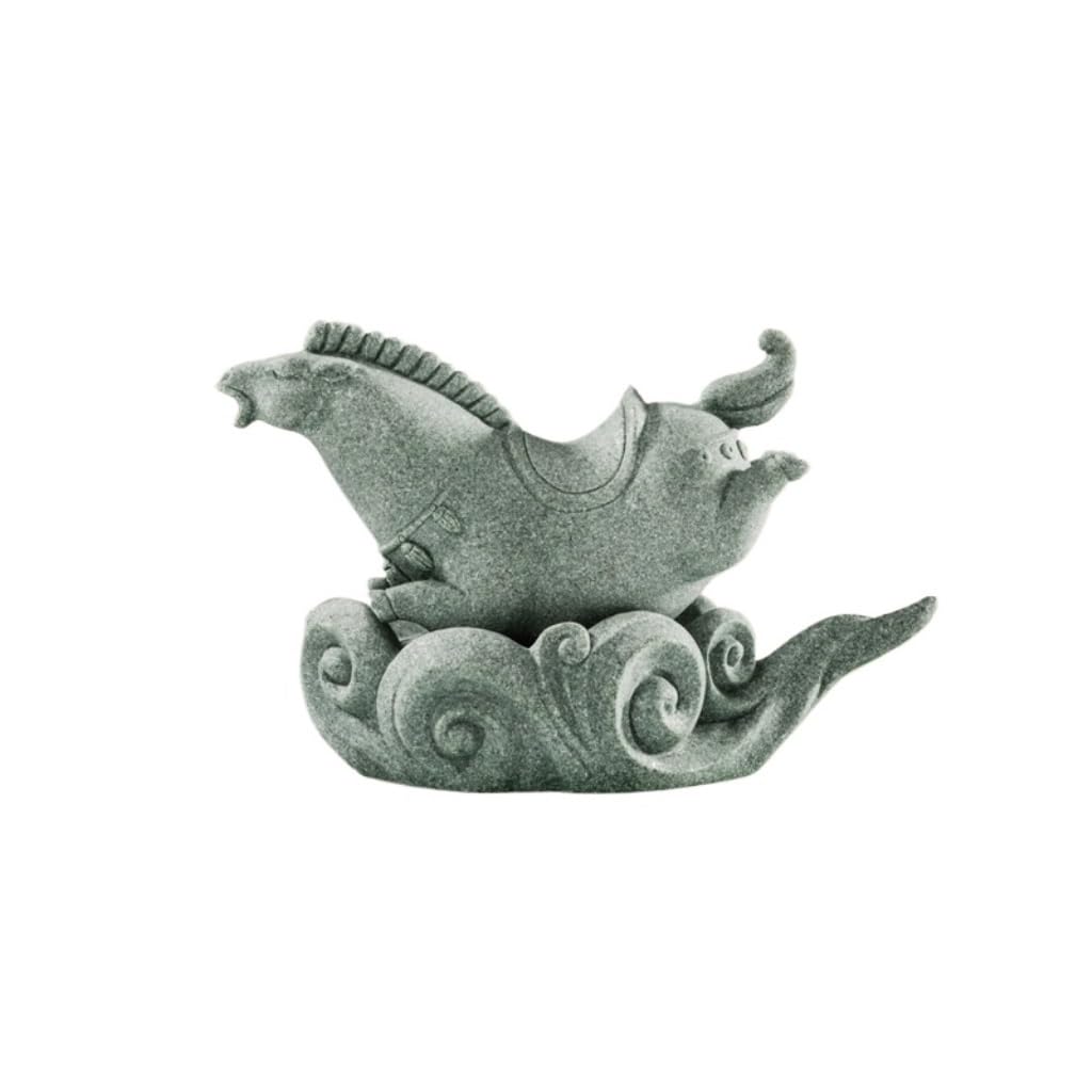 CLARISSABEL Tea Pets Green Sandstone Horse Tea Pet Study Tea Play Decoration Home Kung Fu Tea Accessories Tea Tray Crafts Tea Set Accessories