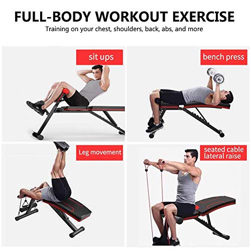 HOLATO Adjustable Weight Bench for Full Body Workout ,Foldable Workout Bench Home Gym Weightlifting and Strength Training,Multi-Purpose Sit up Bench Portable Exercise Bench