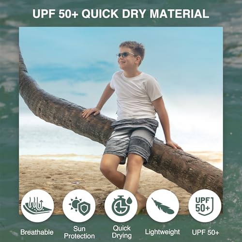 Image of Kanu Surf Boys' Toddler Vector Plaid Swim Trunks