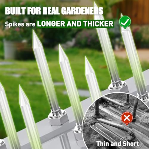 Lawn Aerator Spike Tool - Manual Grass Aerator with 15 Iron Spikes, Pre-Assembled Yard Aerator for Core Aeration, Dethatching, Heavy Duty T-Handle & Wide Foot Plate for Lawn Yard & Garden (Grey) - Image 4