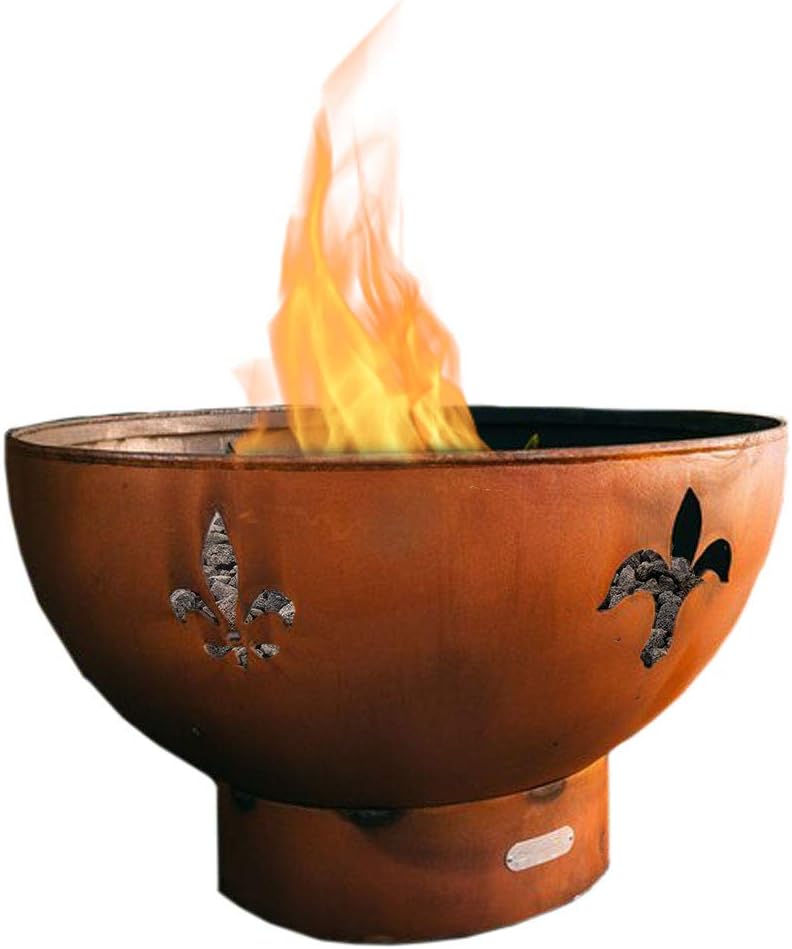 Fire Pit Art Fleur De Lis-FPA-MLS120-NG-AWEIS Fire Pit NG, Metal