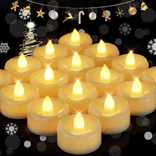 Image of merrynights Flameless Candles, 12 Pack LED Tea Lights Candles Battery Operated, Last 200+ Hrs Flickering Tea Lights, Flameless Tealight Candles for Halloween Diwali Fall Christmas Wedding