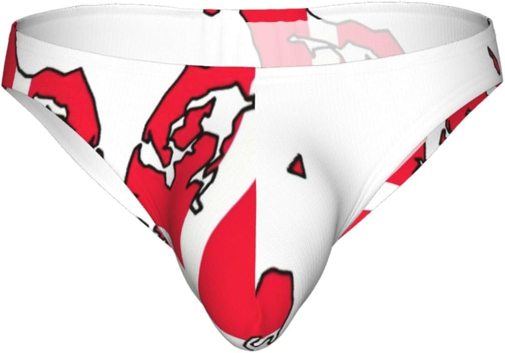 Danish Flag Map Print Mens Underwear With Pouch Smooth Men'S Briefs Low Rise Bikini Briefs For Men For All Day Comfort