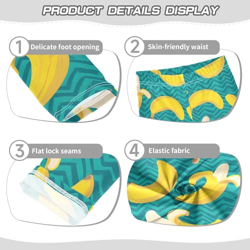 ALAZA Girls' Leggings Children's Yoga Pants Skinny Printed Dance Striped Banana Comfortable 4T2