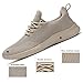 Pozvnn Men's Slip on Walking Shoes Ultra Light Breathable Non Slip Running Shoes Casual Fashion Sneakers Mesh Workout Sports Khaki