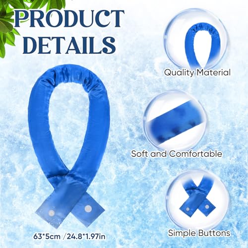 Image of Cozypower 6 Pcs Cooling Neck Wraps with Button Cooling Bandana Neck Cooler Scarf for Hot Weather Ice Neck Wrap Summer Outdoor