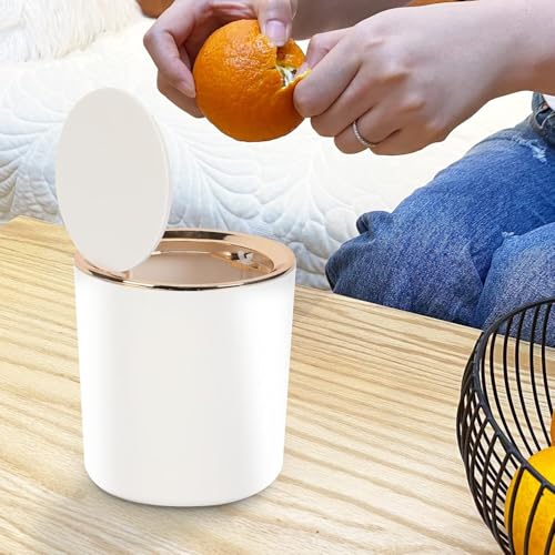 Image of Soko Cute Portable Mini Trash Can, Small One-Key Press Plastic Fancy Press-Top Desktop Dustbin Waste /Garbage Disposal For Home, Office, Bathroom, Bedroom, Kitchen, Work, Study Table - Luxebin (Black)
