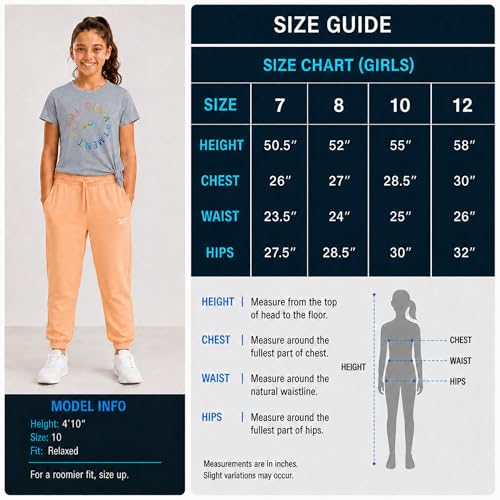 Image of Reebok Girls Sweatpant Set - 3 Piece Athletic Short Sleeve Girls Shirts and Jogger Sweatpants with Pockets - Kids Workout Set