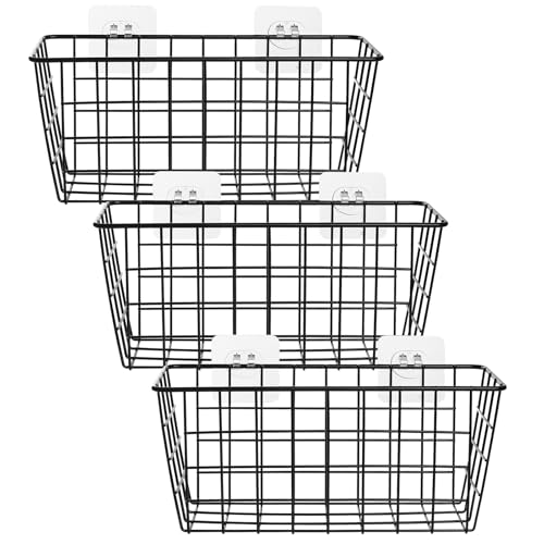 3 Stück Schranktür Organizer Badezimmer Organizer Küchenschranktür-Aufbewahrungsbox Metall Wand Selbstklebende Aufbewahrungskorb für Küche badezimmer Schlafzimmer Aufbewahrung und Organisation