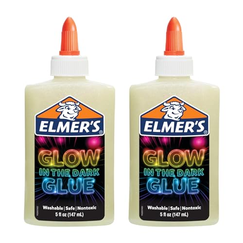 Elmers Glow in the Dark Liquid Glue Natural 10 oz Total Washable Craft Glue for Slime Making Art Projects and School Crafts