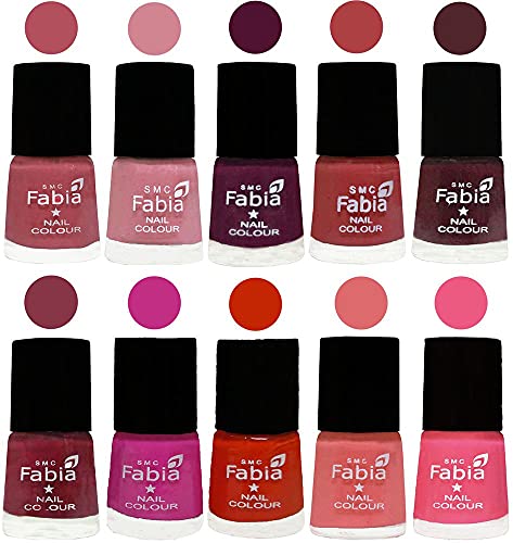 Image of ALL IN ONE (PACK OF 10), Long Lasting Glossy Nail Polish, 6 ml Each, All Vibrant Colours,02187