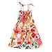 Zhen+ Mädchen Kleider Ärmellos Elegant Ethnischer Stil Sommer Strand Minikleid Tank Kleider für 1-8 Jahre Kinder Blumen Druck Princess Kleider Partykleid 12 Farben