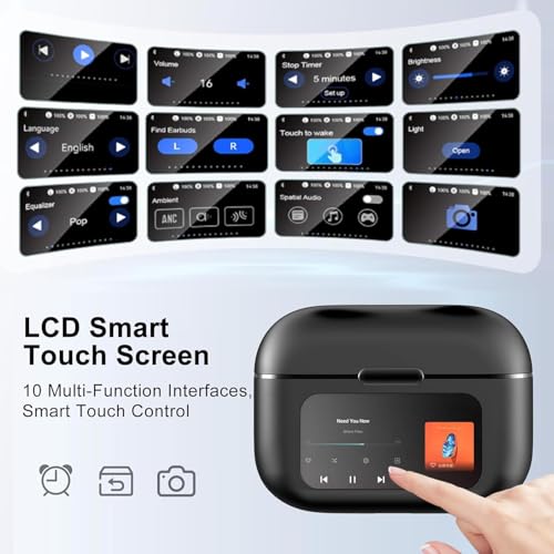 LOBKIN Open Ear Earbuds Clip On Headphones Wireless Bluetooth 5.4 Adaptive S10 S9 Tablets (White) (Black) — view 2