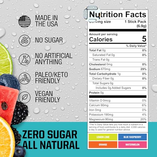 Image of Fire Salt Variety Pack Electrolyte Hydration Sticks, Zero Sugar, 32 Count | Electrolytes & Coconut Water, Hydration Drink Mix with Magnesium, Potassium & Sodium, Single Serve On the Go Packs