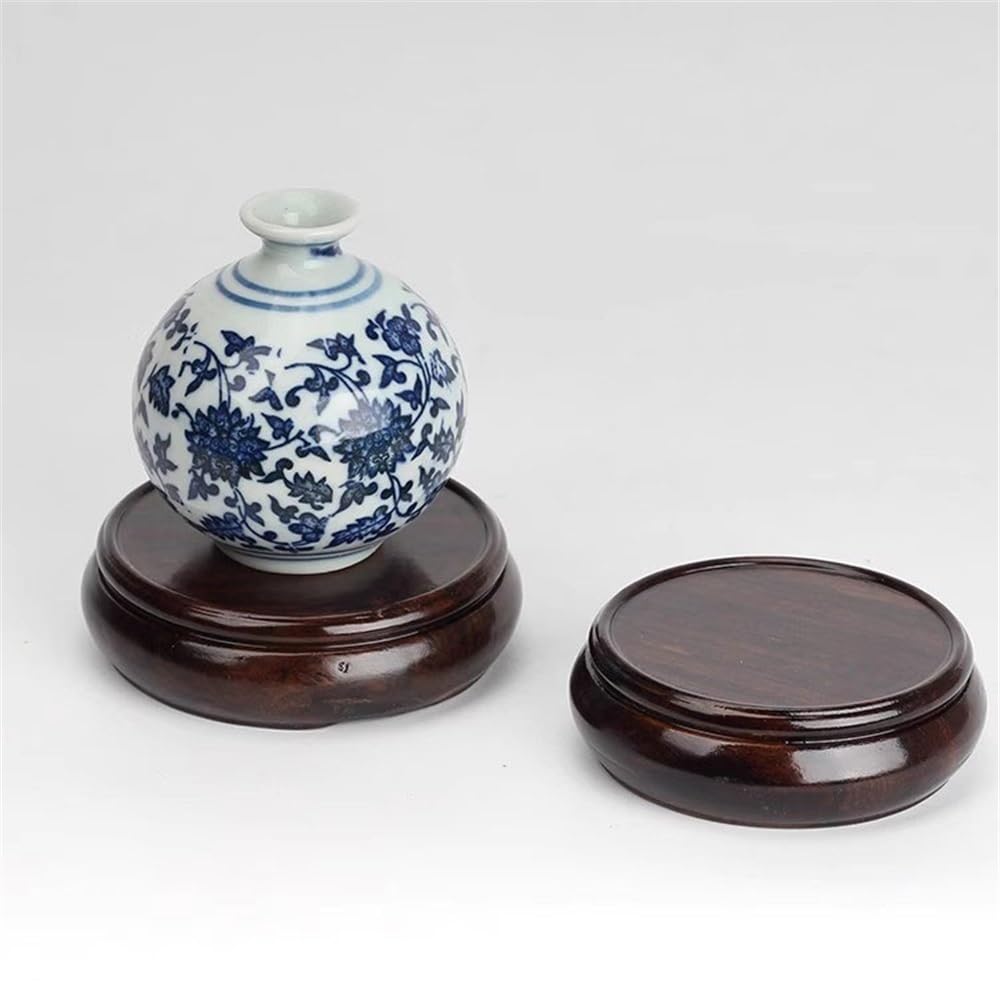 Support à bonsaï Support circulaire for bonsaï, vase théière, base en ébène, décoration for la maison et le bureau(Petit)