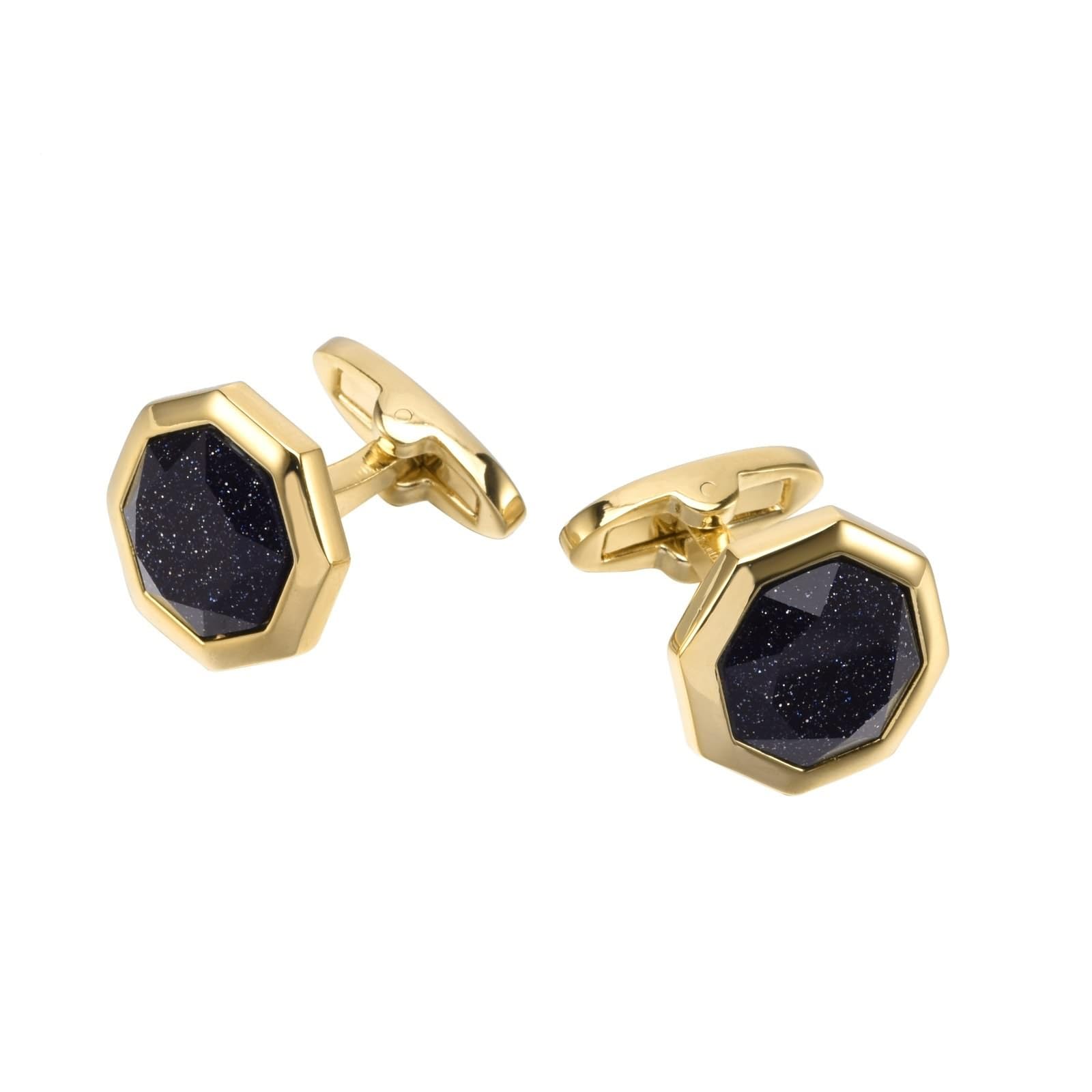 Gemelos Grabados Geométricos Gemelos De Piedra Azul Oscuro Gemelos De Boda para Hombre Gemelos De Oro/Plata Regalos De Boda