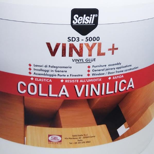 DETERMONDO Colla Vinilica 5Kg Resistente all'Umidità e all'Acqua EN 204 D3, Multiuso per Legno Carta Pvc Pannelli in Sughero, Moquette Gomma e Fissaggio di Porte e Finestre