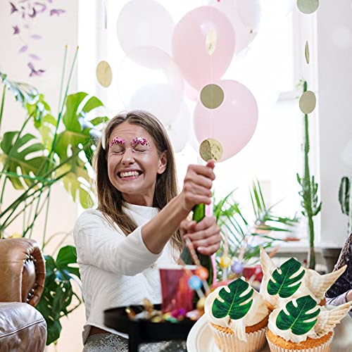 48Pcs Edible Tropical Turtle Leaves Cupcake Toppers, Cghceai  Palm Leaves Cake Decoration For Hawaii Theme Jungle Party Cake Toppers Birthday Party Supplies #TOP6