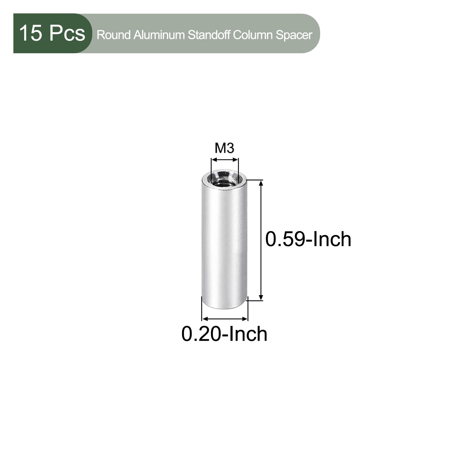 YOKIVE 15 Pcs Standoff Spacer, Aluminum Round Straight Spacer, Silver, 15mm - Image 2