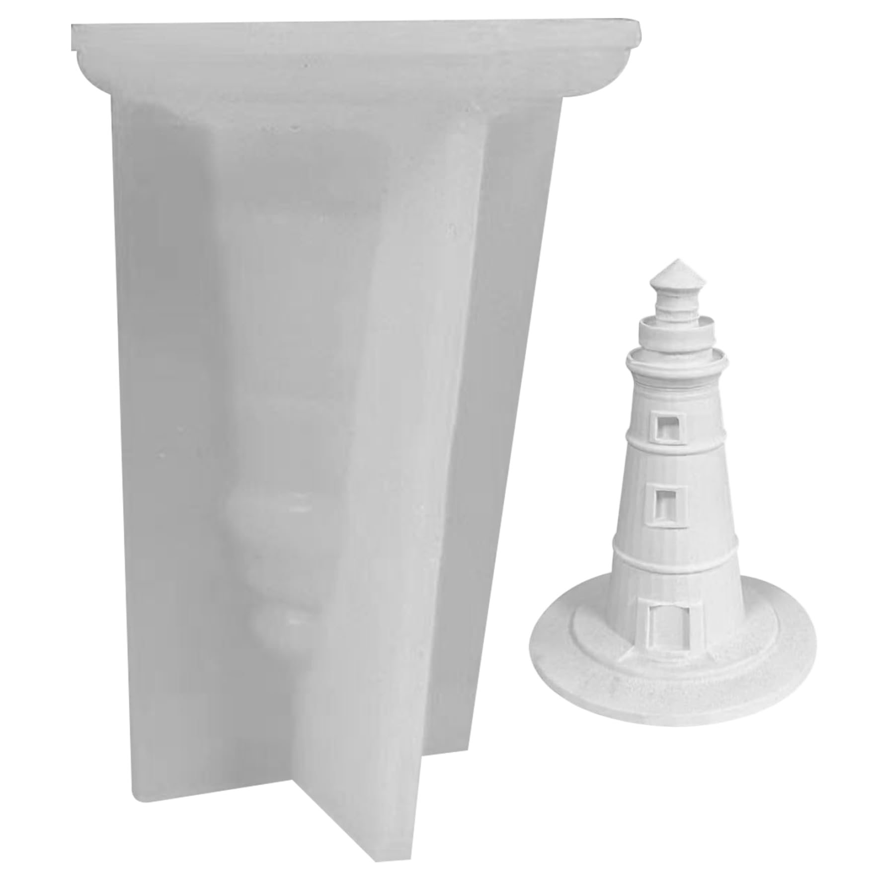 Moule en silicone phare 3D de 9x3.7 pouces pour bougies et décors maison