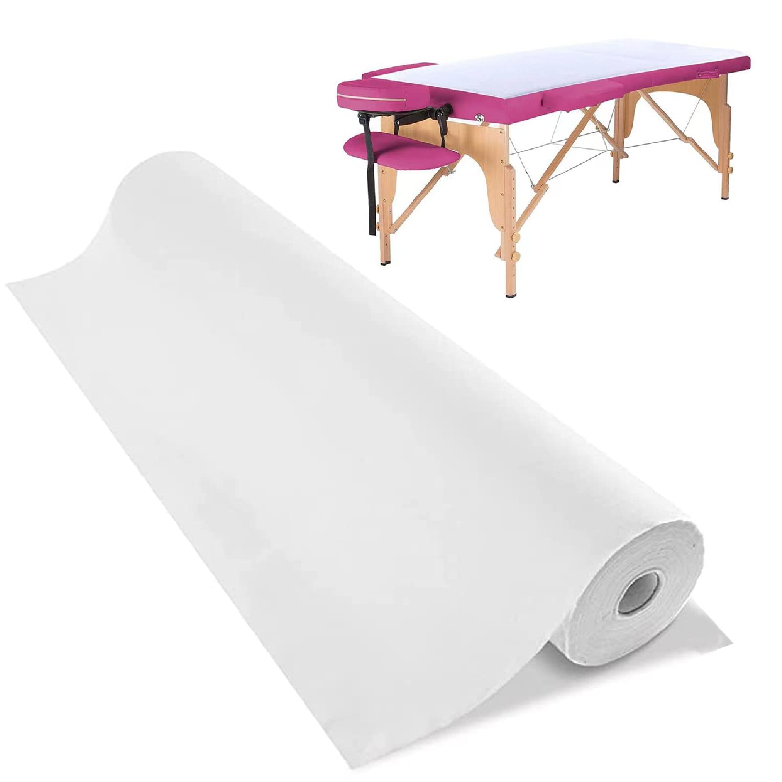 Sawella Disposable Nonwoven Massage Table Sheets, 50 Count Roll with Face Hole
