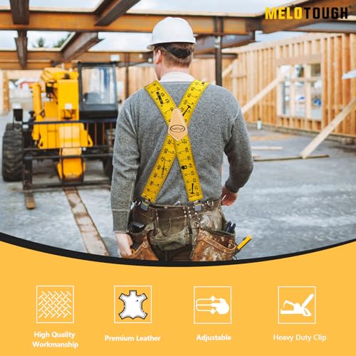 Image of MELOTOUGH Men's Suspenders w /Clip Heavy Duty suspenders for men Big and Tall Work suspenders for Jeans