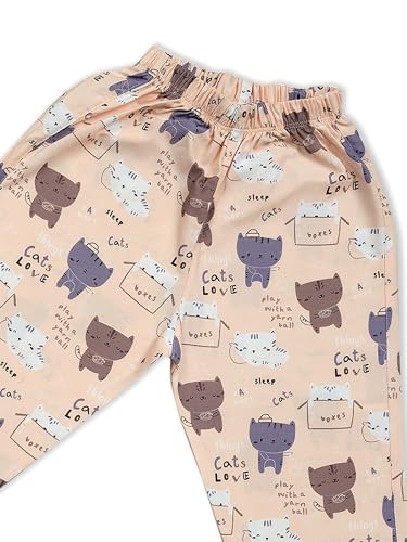 Image of MINIMATES Unisex Kids Cotton All Over Printed Night Suit Sleepwear Top & Pyjama Set Full Sleeve with Pockets for Girls & Boys with Buttons /Sleepwear for Girls /Night Dresses