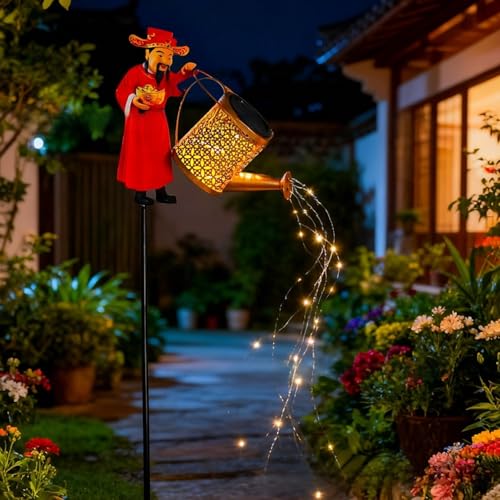 Lámpara solar de metal para iluminar tu jardín con un diseño de la suerte 5