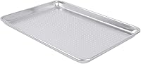 Vista 2 de Tiger Chef Bandeja de aluminio perforada de 1/2 de tamaño medio de 18 x 13 pulgadas, para pastelería comercial, para pastelería, aprobadas por