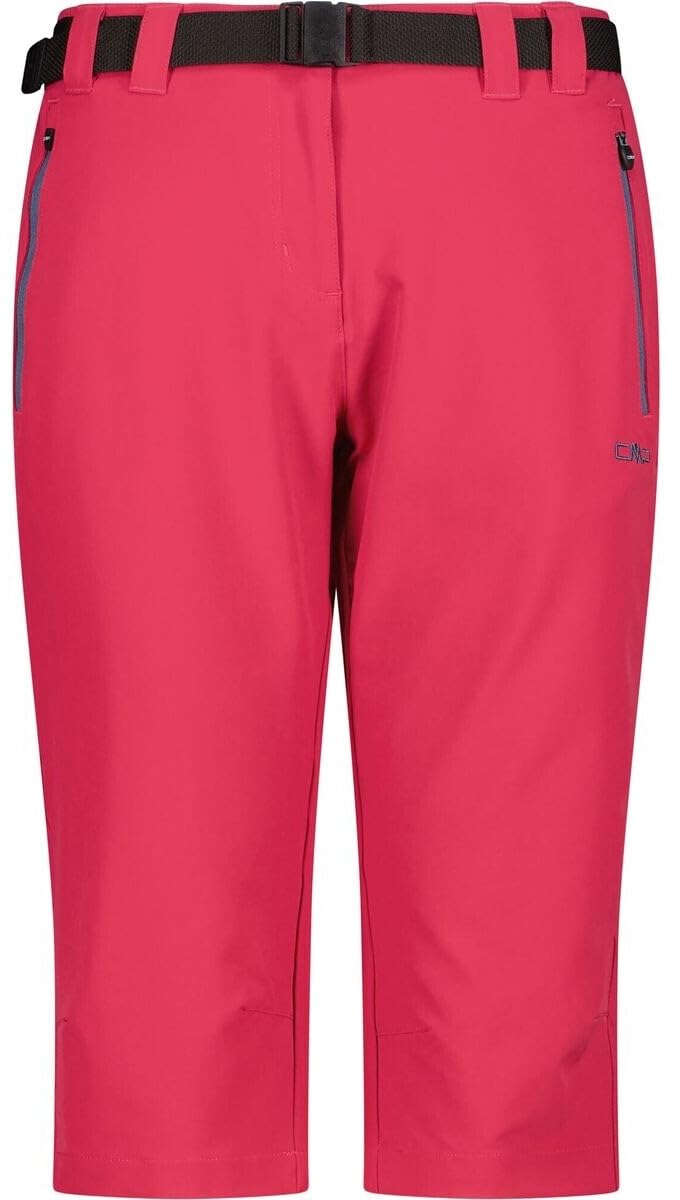 CMP Pantaloni da trekking Capri da donna con cintura e Dry Function design ergonomico, elastico in vita resistente in 4 direzioni per giornate attive e abbigliamento sportivo versatile.