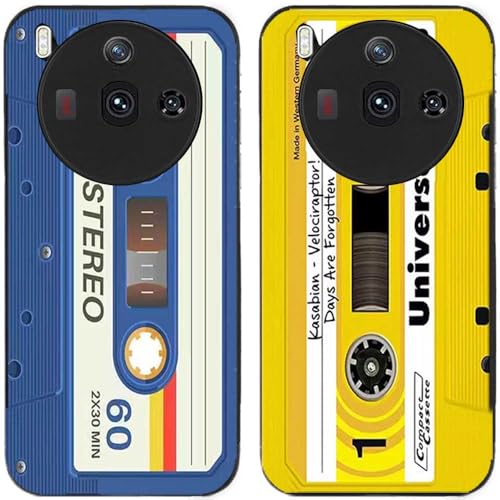 Paquete de 2 fundas clásicas de silicona de gel de TPU impresas con cinta de casete para Nubia Z50S Pro