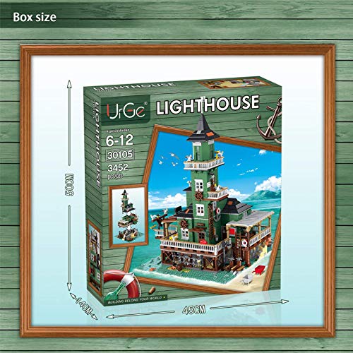 ZJLA Modularer Leuchtturm Modellbausteine, 3452 Klemmbausteine Architekturhäuser mit Minifiguren, Modellbausatz… – Bild 7