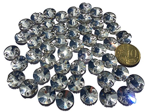 50u00a0pieza verdadera 12u00a0mm grande Cristal Brillantes para coser transparente cristal Manualidades SS5u00a0Cristal Piedras nähsteine piedras brillantes para coser joyas piedras cristal de Crystal King