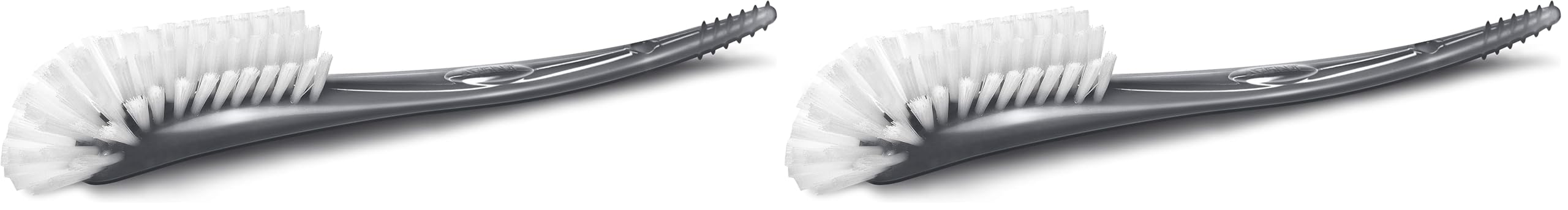 Philips AVENT Baby Bottle Brush | Nipple Cleaning | Grey | Pack of 2 | SCF145/18