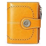 SENDEFN Small Womens Wallet Leather Bifold Card Holder RFID Blocking with Zipper Coin Pocket