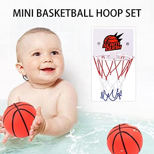 LQKYWNA Mini Basketball Hoop for Kids, Indoor Basketball Hoop for Bedroom, Wall Mounted Basketball Board Shooting Ball Game Set for Boys Girls Adults Bathroom
